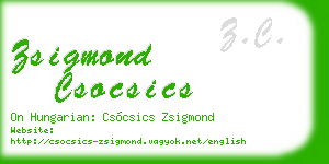 zsigmond csocsics business card