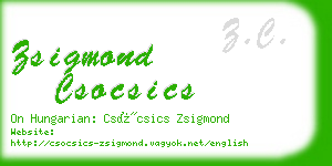 zsigmond csocsics business card